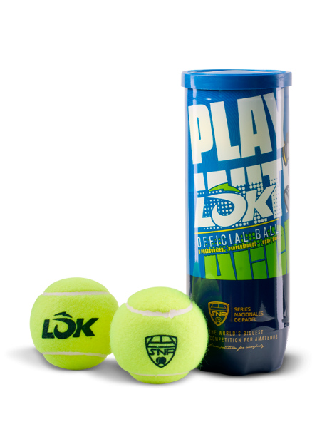 LÕK pelota oficial de las Series Nacionales de Padel LÕK Fresh Balls SNP cajón de pelotas de pádel
