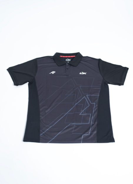 Padel Clothing Polo Shirt LOK Wilderness Black A1 Padel